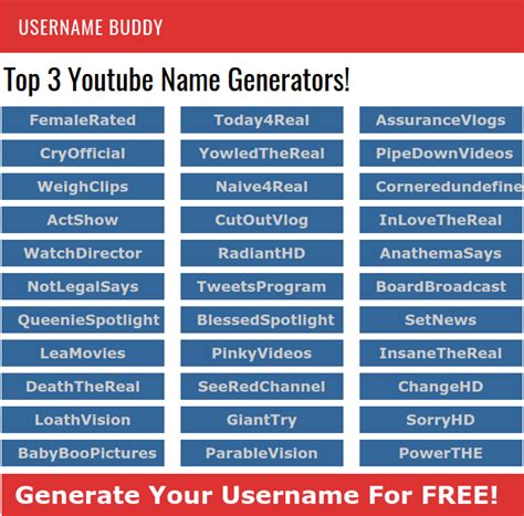 username youtube generator.